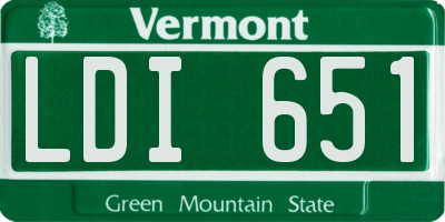 VT license plate LDI651