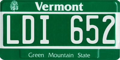 VT license plate LDI652