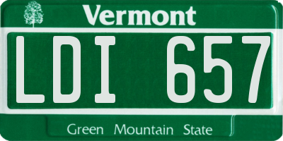 VT license plate LDI657