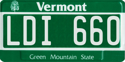 VT license plate LDI660