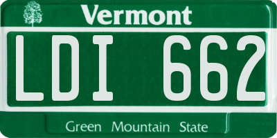 VT license plate LDI662
