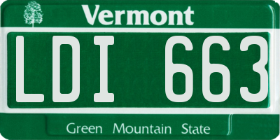 VT license plate LDI663