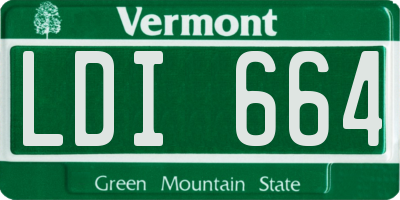 VT license plate LDI664