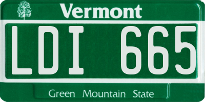 VT license plate LDI665