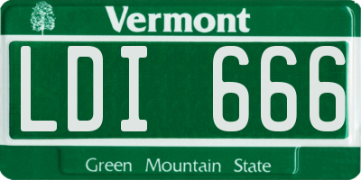 VT license plate LDI666