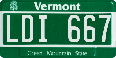 VT license plate LDI667