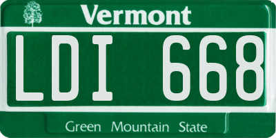 VT license plate LDI668