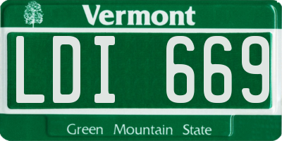 VT license plate LDI669