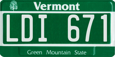 VT license plate LDI671
