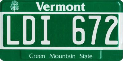 VT license plate LDI672