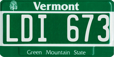 VT license plate LDI673