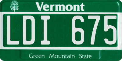 VT license plate LDI675