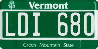 VT license plate LDI680