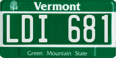 VT license plate LDI681