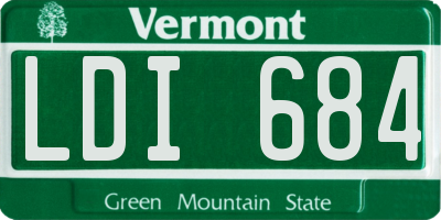 VT license plate LDI684