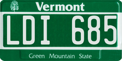 VT license plate LDI685