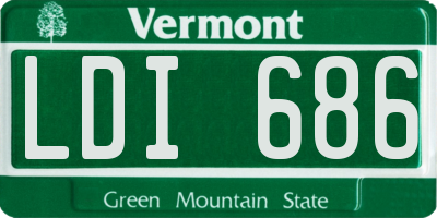 VT license plate LDI686