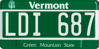 VT license plate LDI687