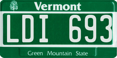 VT license plate LDI693