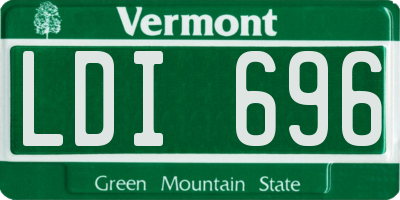 VT license plate LDI696