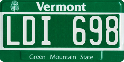 VT license plate LDI698