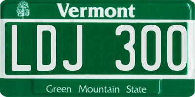 VT license plate LDJ300