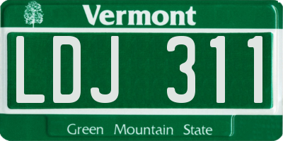 VT license plate LDJ311