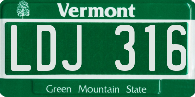 VT license plate LDJ316