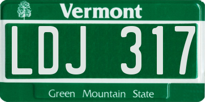 VT license plate LDJ317
