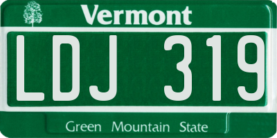 VT license plate LDJ319