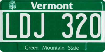 VT license plate LDJ320