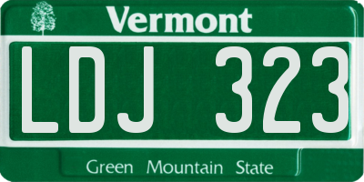 VT license plate LDJ323