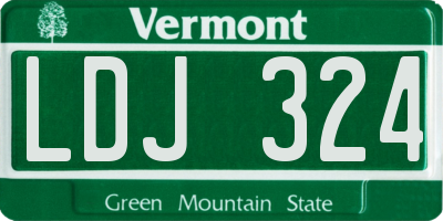 VT license plate LDJ324