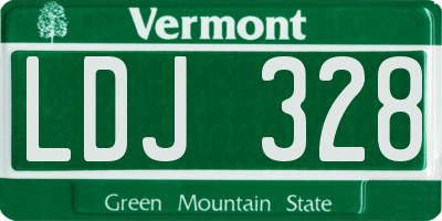 VT license plate LDJ328