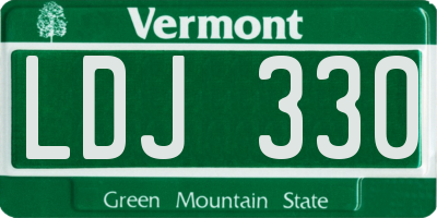 VT license plate LDJ330