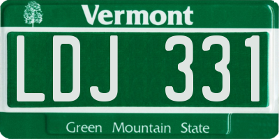 VT license plate LDJ331