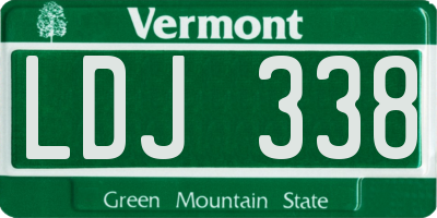 VT license plate LDJ338