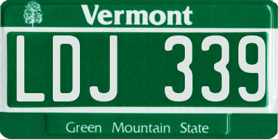 VT license plate LDJ339