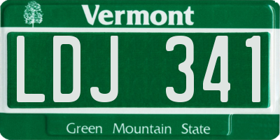 VT license plate LDJ341