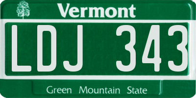 VT license plate LDJ343