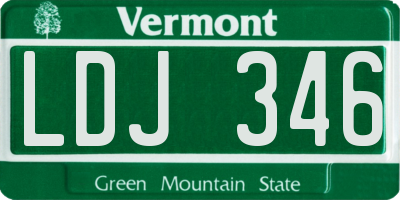 VT license plate LDJ346