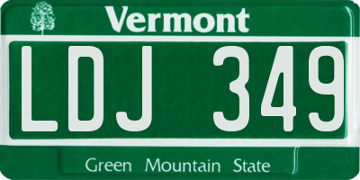 VT license plate LDJ349