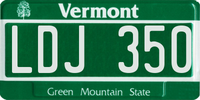 VT license plate LDJ350