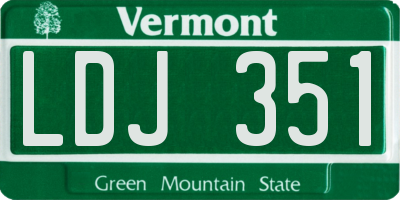 VT license plate LDJ351