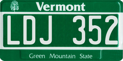 VT license plate LDJ352