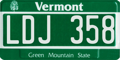 VT license plate LDJ358