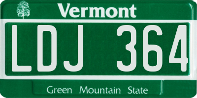 VT license plate LDJ364