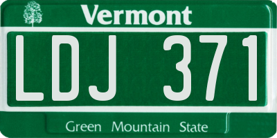 VT license plate LDJ371