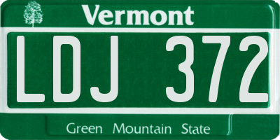 VT license plate LDJ372