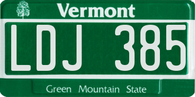 VT license plate LDJ385